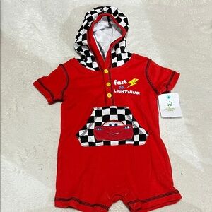 Disney Lightening McQueen Kids Bodysuit with Hood